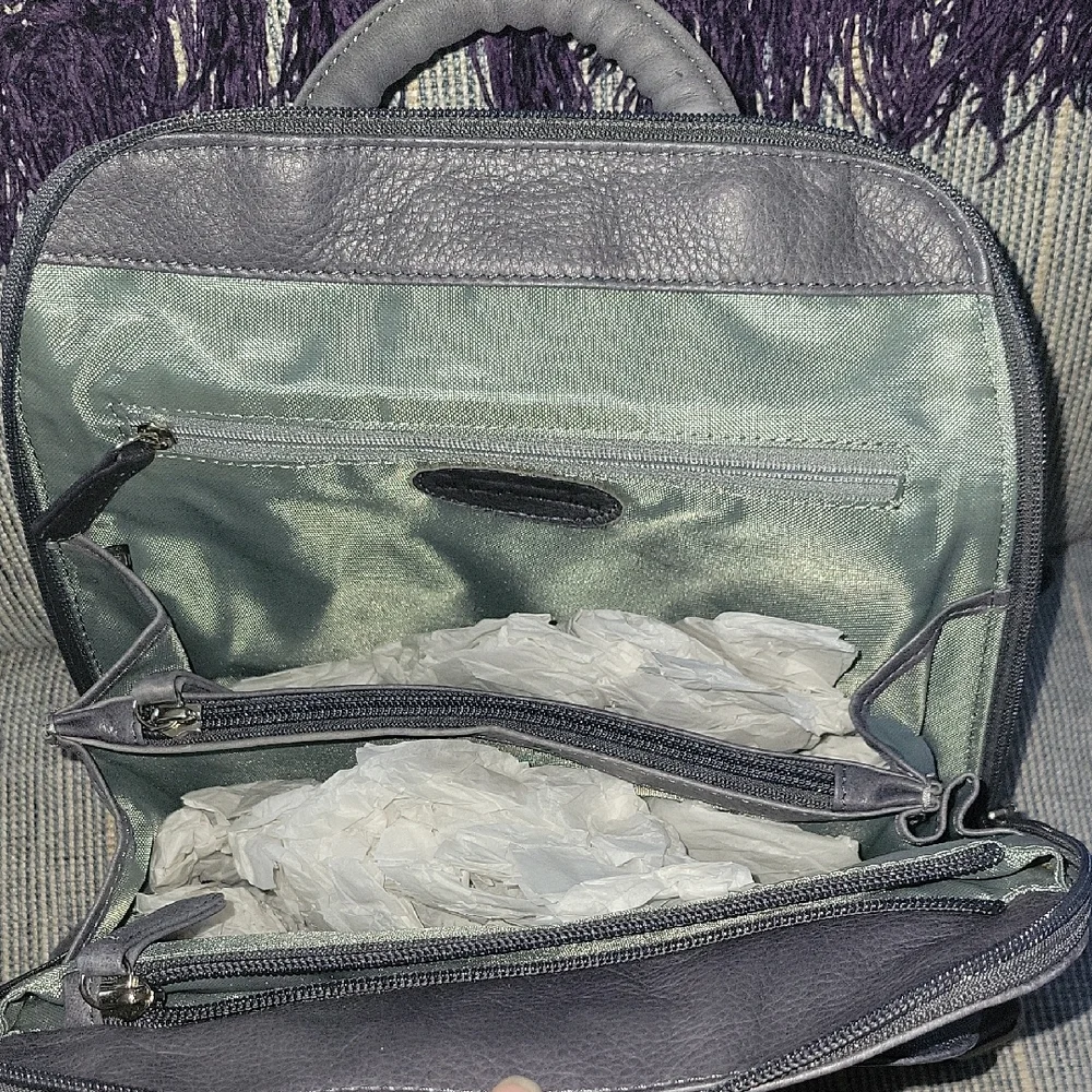 GRAY Leather Backpack - Picture 5 of 11